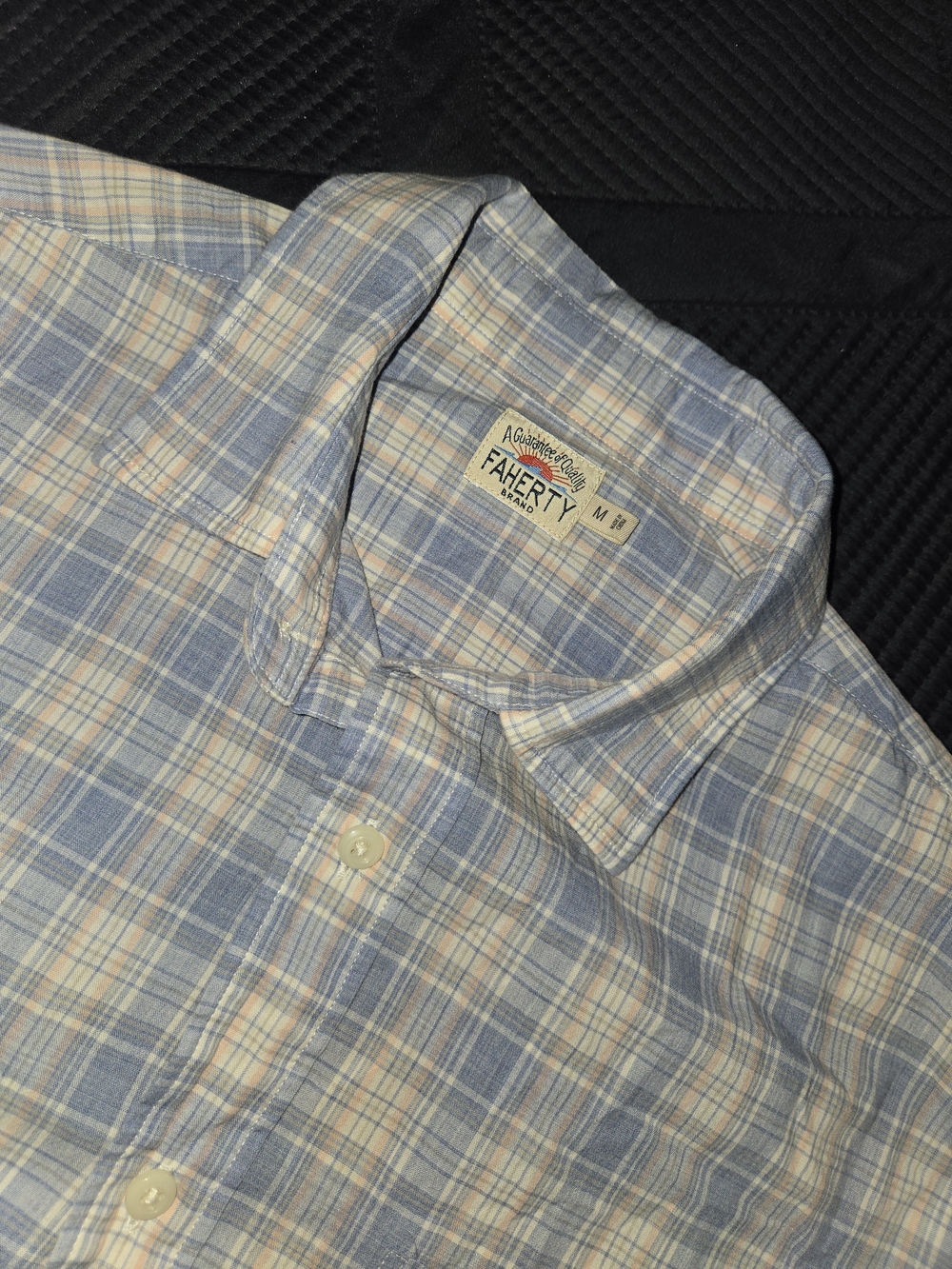 Faherty Men’s Blue Plaid Button-Up Shirt